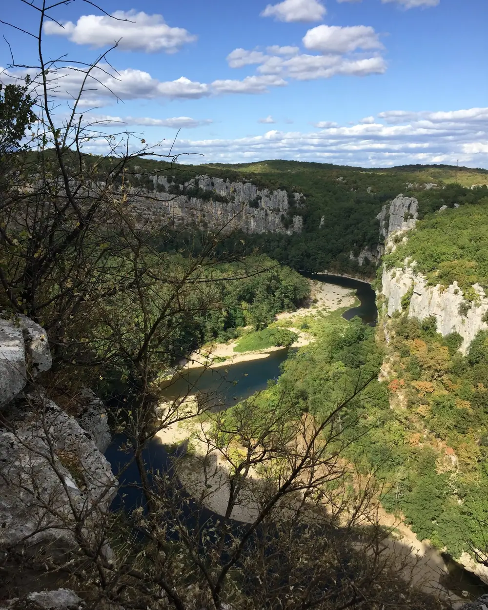 Les gorges du Chassezac vues d’en haut depuis le Bois de Païolive