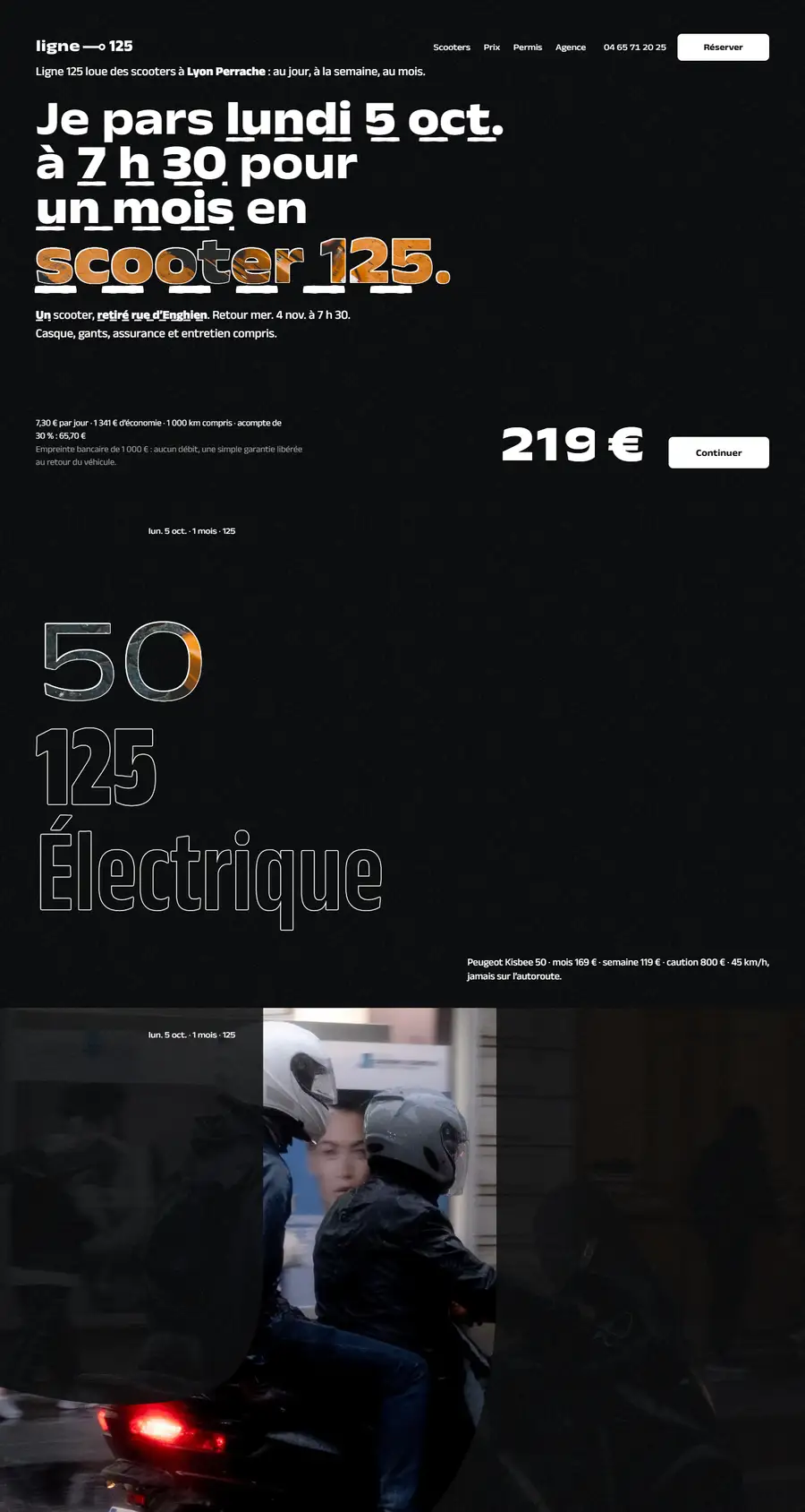 Capture du site de démonstration Ligne 125, loueur fictif (Lyon Perrache)